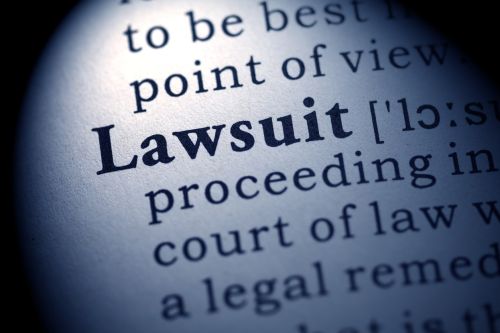 Text in which Lawsuit is the focal point - visual concept for legal blog titled 